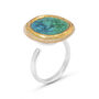 Large Round Emerald Turquoise Lagoon Adjustable Ring, thumbnail 4 of 4