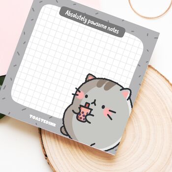 Cute Cat Bubble Tea Sticky Notes, 4 of 5