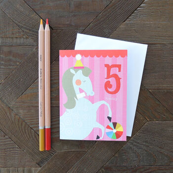 Mini Horse 5th Birthday Card, 3 of 3