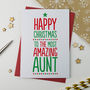 Amazing Aunt, Aunty, Auntie Christmas Card, thumbnail 1 of 3