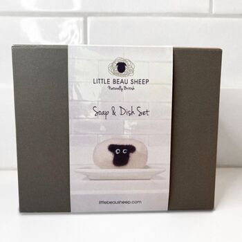 British Wool Felted Soap And Handmade Dish Gift Set, 4 of 4
