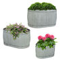 Set Of Three Large Metal Oval Planter Tubs, thumbnail 2 of 2