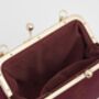 Victoriana Embroidered Burgundy Satin Clutch Bag, thumbnail 6 of 6