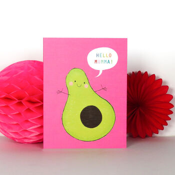 Mini Avocado Hello Mumma Card, 3 of 4