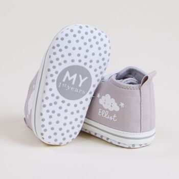 Personalised Cloud Design Baby High Top Shoes, 2 of 4