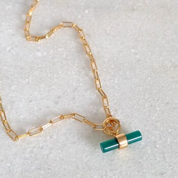 The T Bar Green Onyx Necklace, 7 of 10