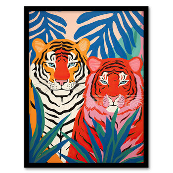 Seeing Red Tiger Jungle Bright Fun Wall Art Print, 5 of 6