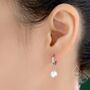 Dangle Aurora Cz Huggie Hoop Earrings, thumbnail 3 of 9