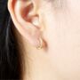 Gold Sparkly Hoops, Cz Stone Huggie Hoops, Dainty Hoops, thumbnail 3 of 7