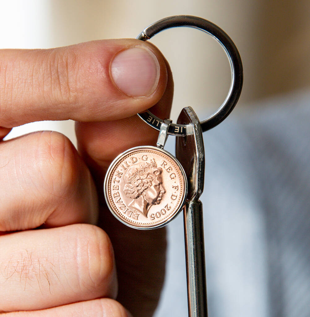 Personalised clearance penny keyring