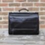 Black Leather Briefcase Laptop Bag Messenger, thumbnail 4 of 12