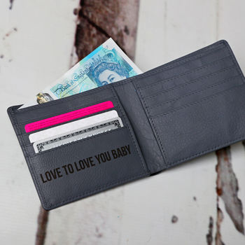 Personalised Foiled Men's Classic Leather Wallet, 8 of 11
