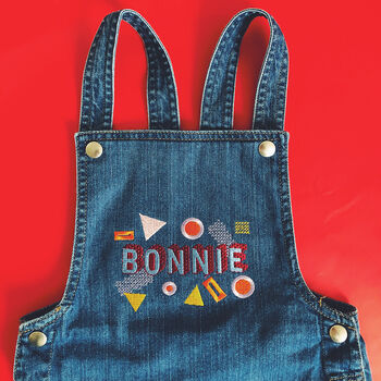 Personalised Name Embroidered Baby Dungarees, 11 of 12