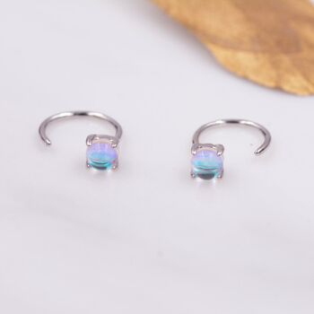 Colour Changing Crystal Huggie Hoop Threader Earrings, 2 of 12