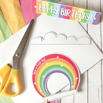 Rainbow Happy Birthday Card, Cut Out And Keep, 3 of 6