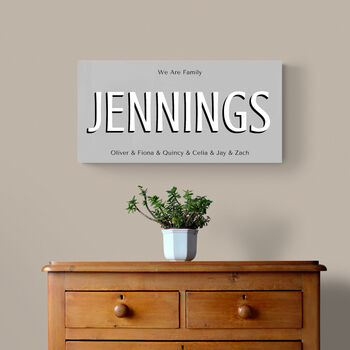 Personalised Family Sign Big Print With Optional Names, 5 of 12