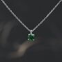 Sterling Silver Emerald Green Cz Pendant Necklace, thumbnail 1 of 12