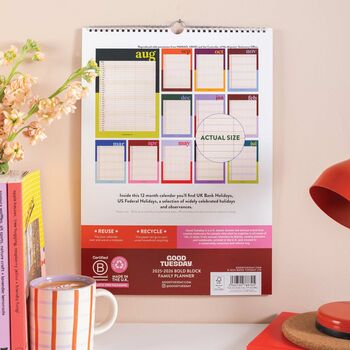 2025–2026 Academic A3 Family Planner | Bold Block, 7 of 8