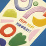 'Hip! Hip! Hooray!' Bold And Colourful Card, thumbnail 2 of 2