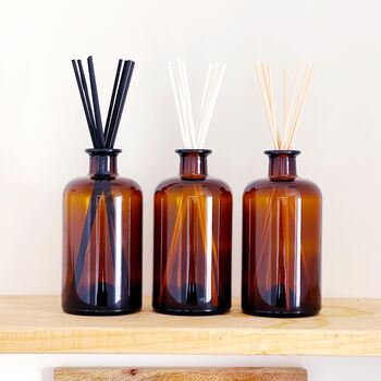 Large Brown Glass Apothecary Diffuser Bottle And Reeds, 2 of 9