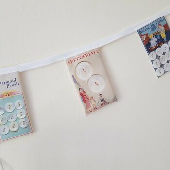 Vintage Style Button Cards Fabric Bunting, 5 of 8