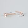 Rose Gold Colour Sterling Silver Crystal Star Stud Earrings, thumbnail 3 of 5