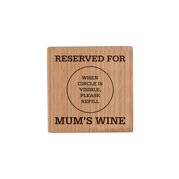 Loft 'Mum's Wine' Oak Square Coaster, 2 of 2