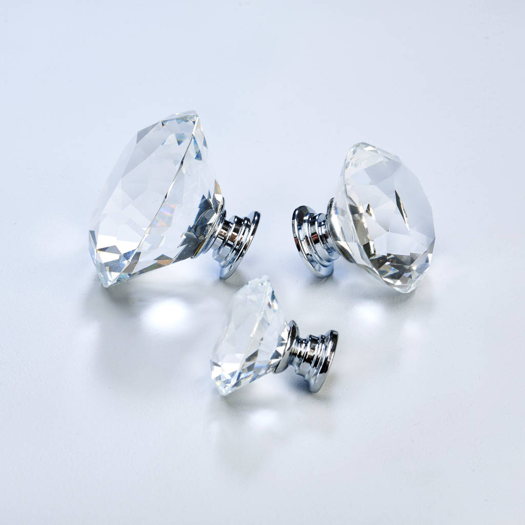 Clear Faceted Crystal Glass Cupboard Door Knobs, 1 of 7