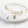 Gold Plated Or Silver Plated Birthstone Initial Bangle, thumbnail 3 of 8