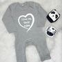 I Love My Uncle Personalised Heart Babygrow, thumbnail 4 of 9