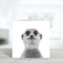 Myra The Meerkat Luxury Blank Greeting Card, thumbnail 2 of 4