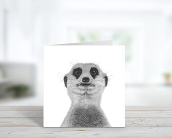 Myra The Meerkat Luxury Blank Greeting Card, 2 of 4