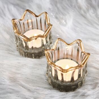 Glass T Light Holder With Gold Star Top, 3 of 4