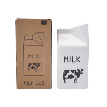 Cow Ceramic Milk Carton Table Milk Jug In Gift Box, 2 of 6