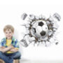3D Effect Football Removable Wall Sticker, Two Sizes, thumbnail 4 of 10