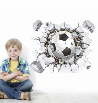3D Effect Football Removable Wall Sticker, Two Sizes, 4 of 10