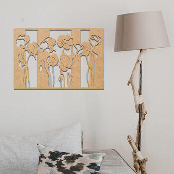 Modern Abstract Poppy Wood Art Home Or Office Decor, 8 of 10