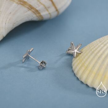 Sterling Silver Little Star Fish Stud Earrings, 4 of 12