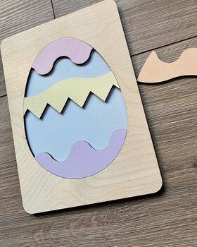 Wooden Easter Egg Puzzle Board, 4 of 5