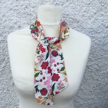 Liberty 100% Silk Skinny Scarf In Floral, 4 of 6