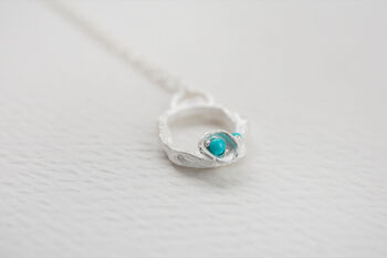 Turquoise Eternity Silver Necklace December Birthstone, 6 of 8