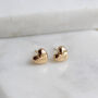 14ct Solid Gold Heart Stud Earrings, thumbnail 2 of 4