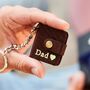 Personalised Leather Eight Photo Mini Book Keyring For Grandad With Hot Stamped Initials, Name Or Date, thumbnail 5 of 12