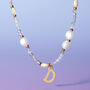 Personalised Initial Pearl And Stone Necklace, thumbnail 3 of 7