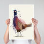 Pheasant Splash No.Six Art Print, Framed Or Unframed, thumbnail 1 of 7