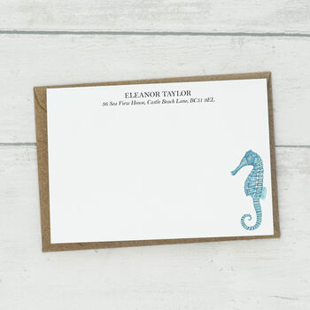 Personalised Seahorse Correspondence Note Cards, 3 of 3