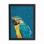 Set Of Three Turquoise Bird Peacock Flamingo Art Print, thumbnail 2 of 8