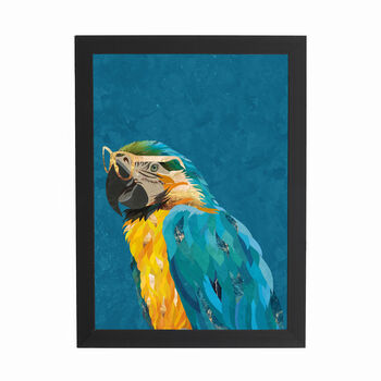 Set Of Three Turquoise Bird Peacock Flamingo Art Print, 2 of 8