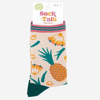 Women's Pineapple Fruit Bamboo Socks, 4 of 4