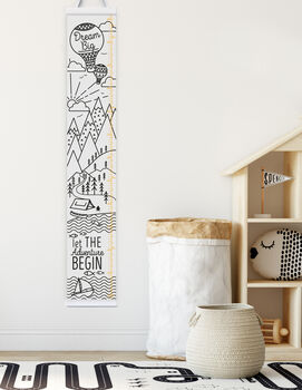 Personalised Monochrome Mountain Adventure Height Chart, 2 of 10